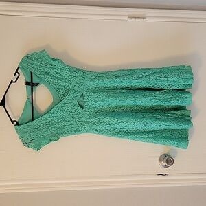Jessica Simpson Teal Lace Skater Dress, Size: XS
